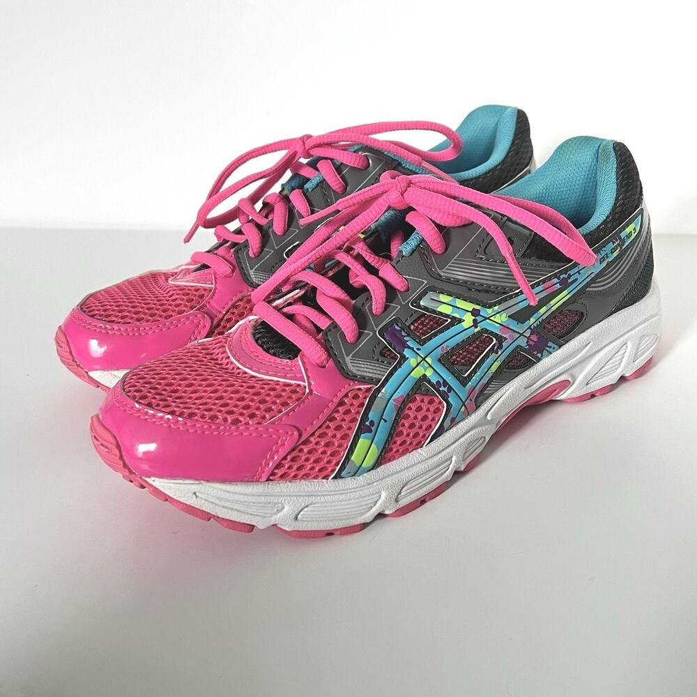 ASICS Gel Contend 3 Women Pink Blue Splatter Sneaker Running Lace Shoes C566Q 6